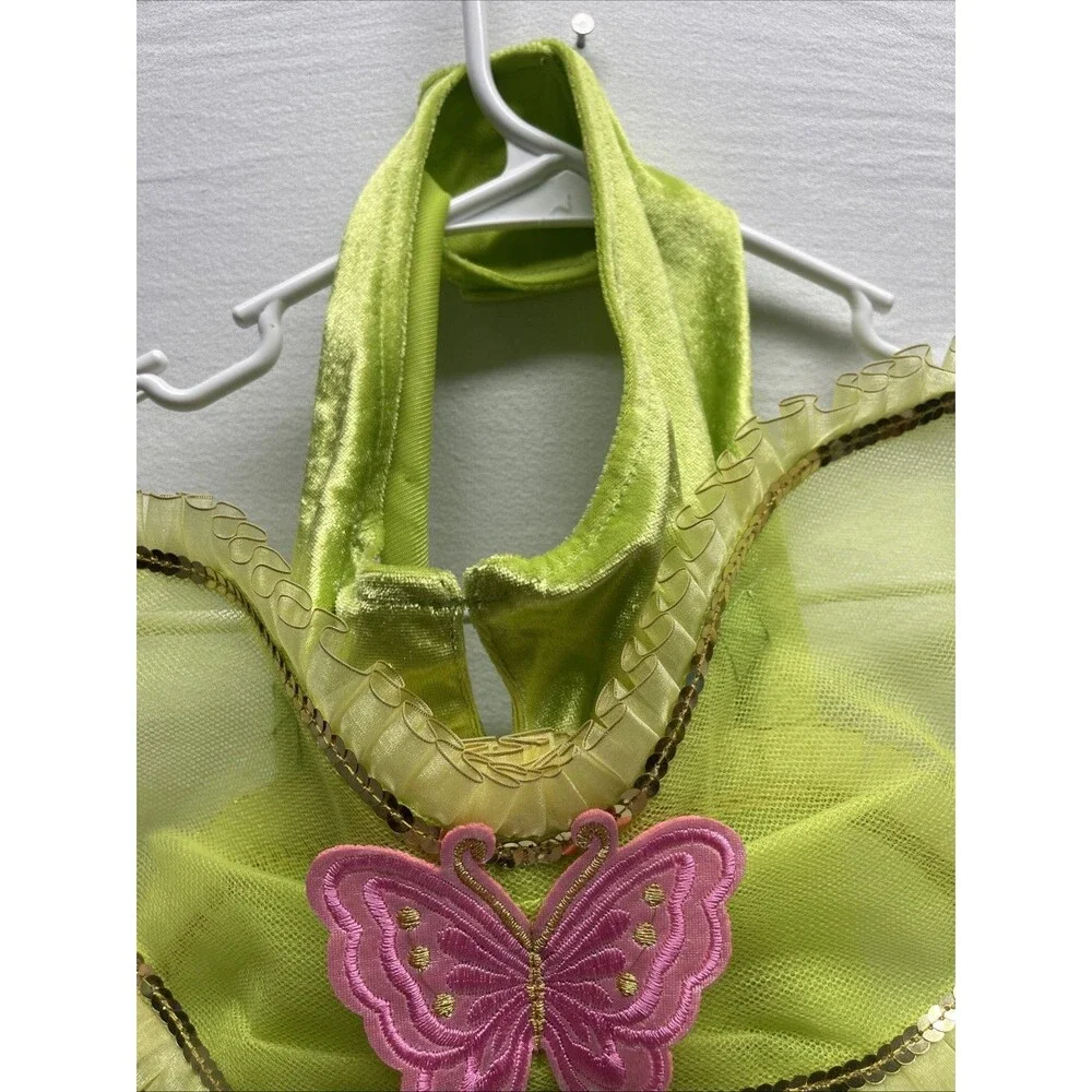 Peter Pan's Tinkerbell Disney Dog Cat Pet Costume Sz L Light Green w/ Wings EUC